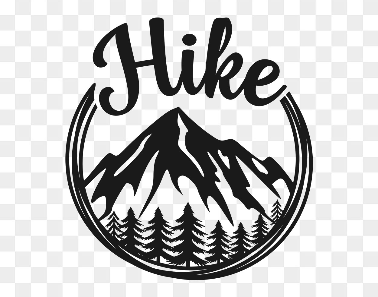 Hike Mountain Scene Svg