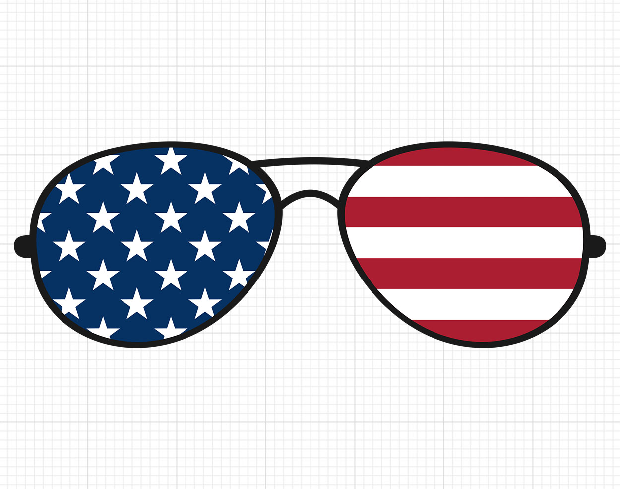Aviator Sunglasses American Flag Svg