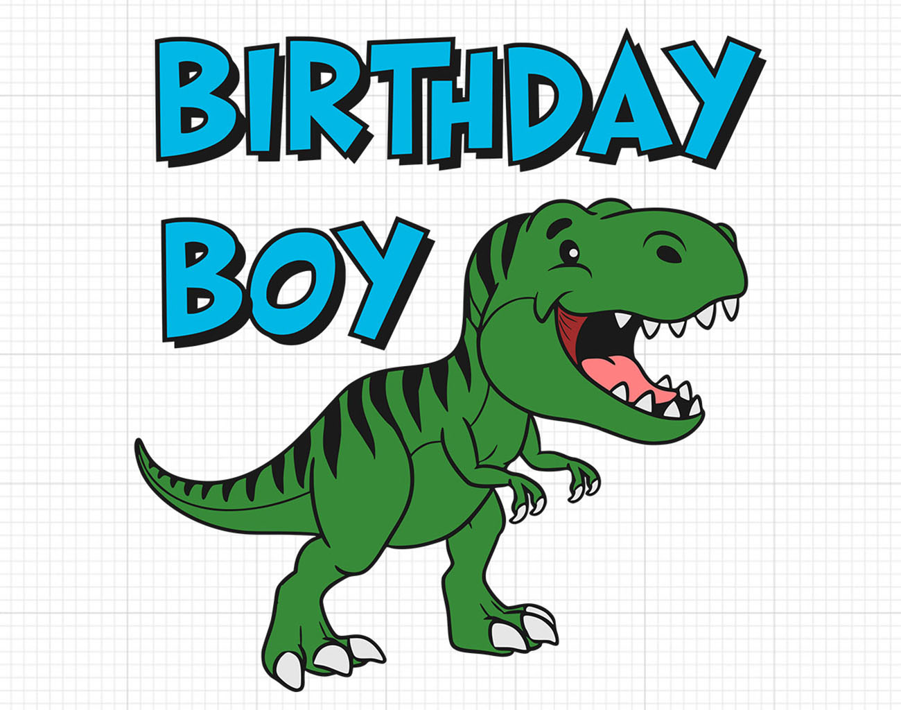 Birthday Boy Green Dinosaur Svg