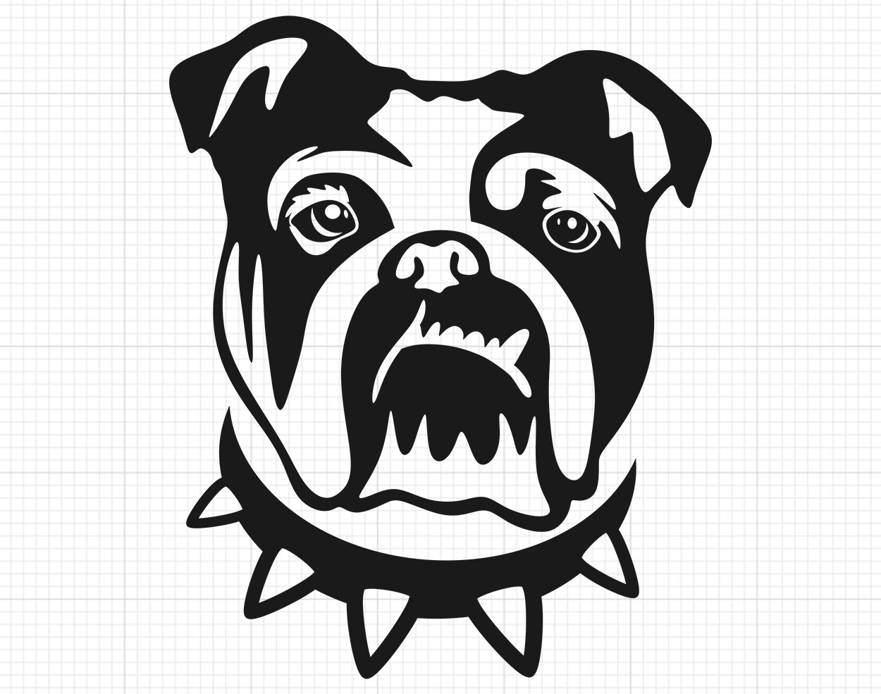 Bulldog Head Dog Svg Vector Design - FreeSvgCut.org