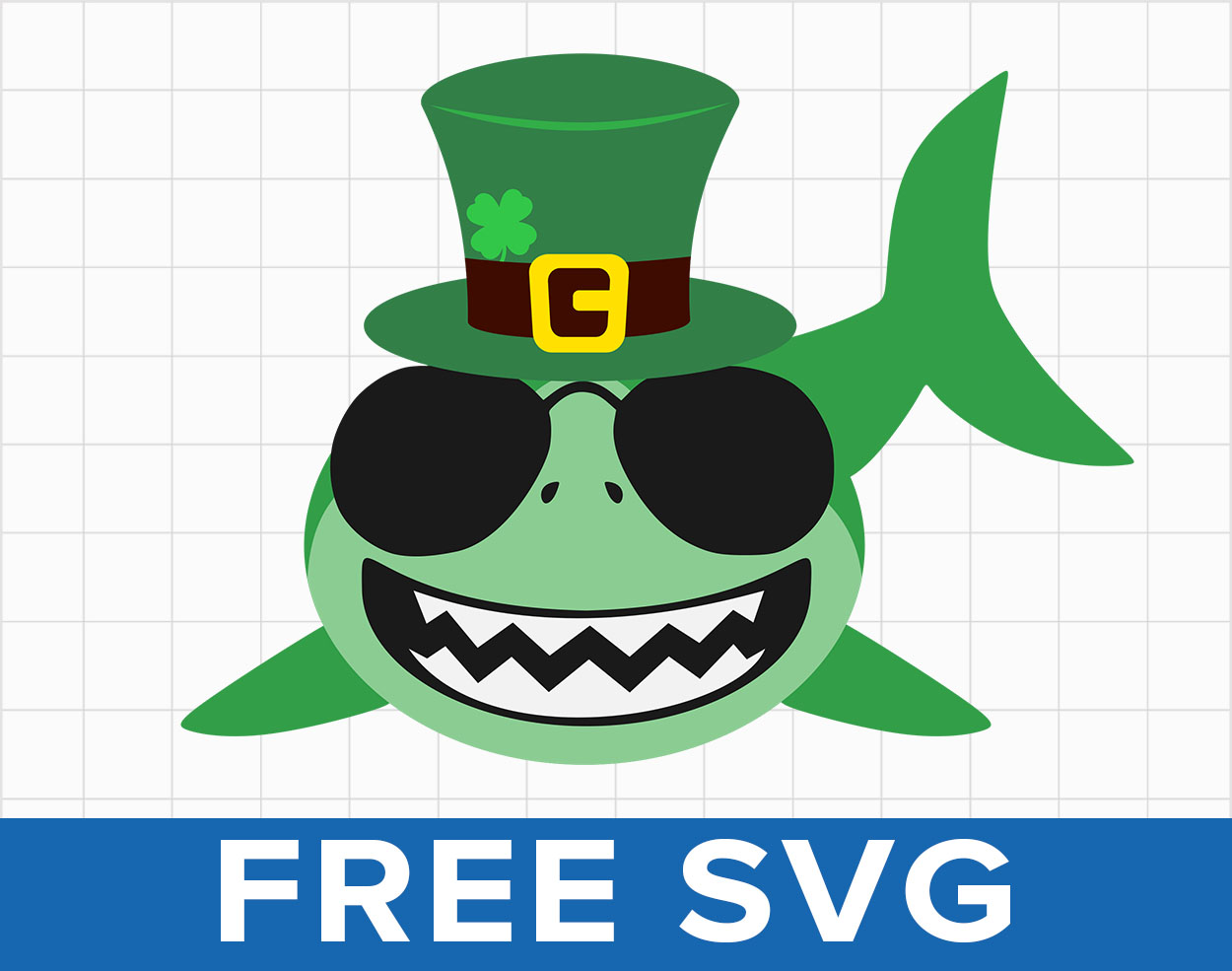 Free Shamrock Shark St Patricks Day Svg