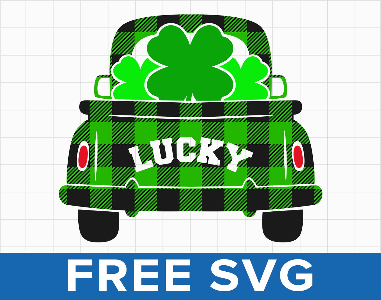 Free St Patricks Day Lucky Truck Svg