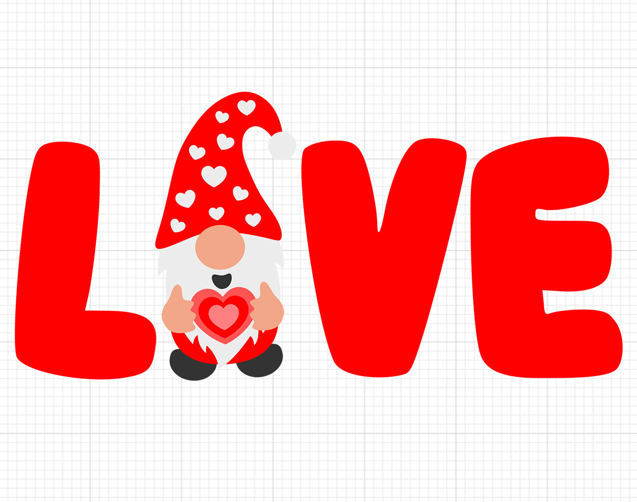 Love Gnome Valentines Day Svg