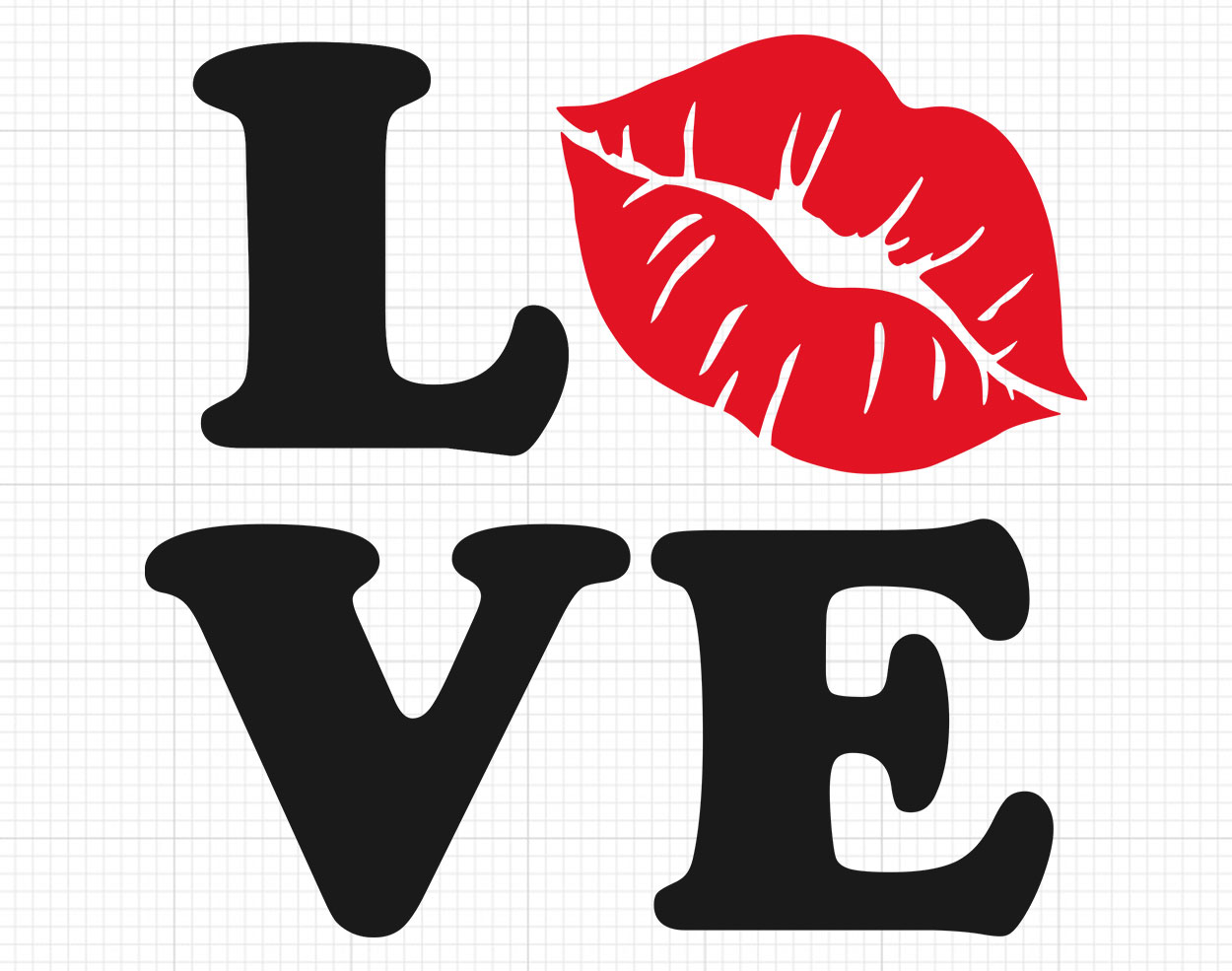 Love Kiss Lips Valentines Day Svg
