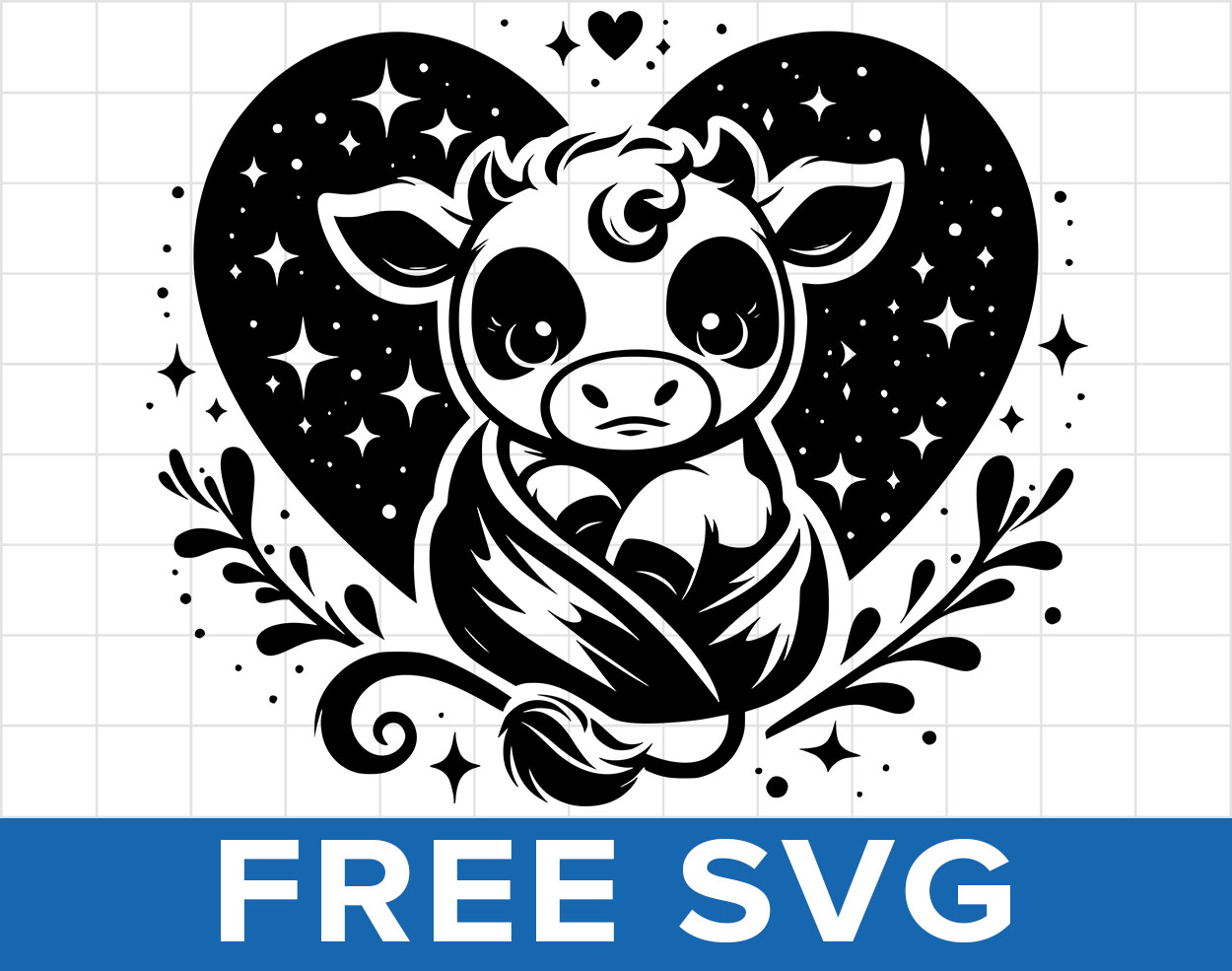 Baby Cow Hearts Svg