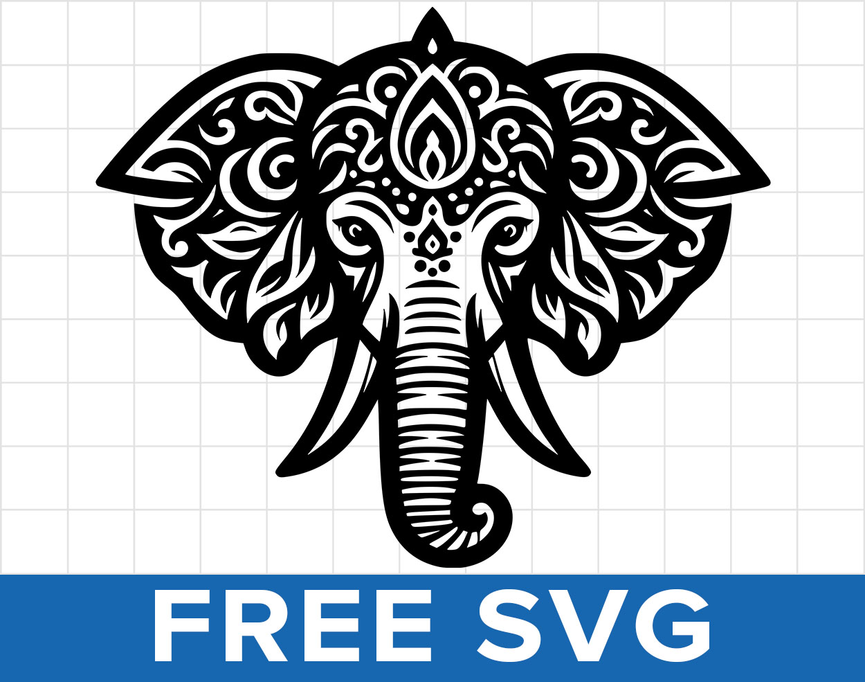 Elephant Mandala Head Svg