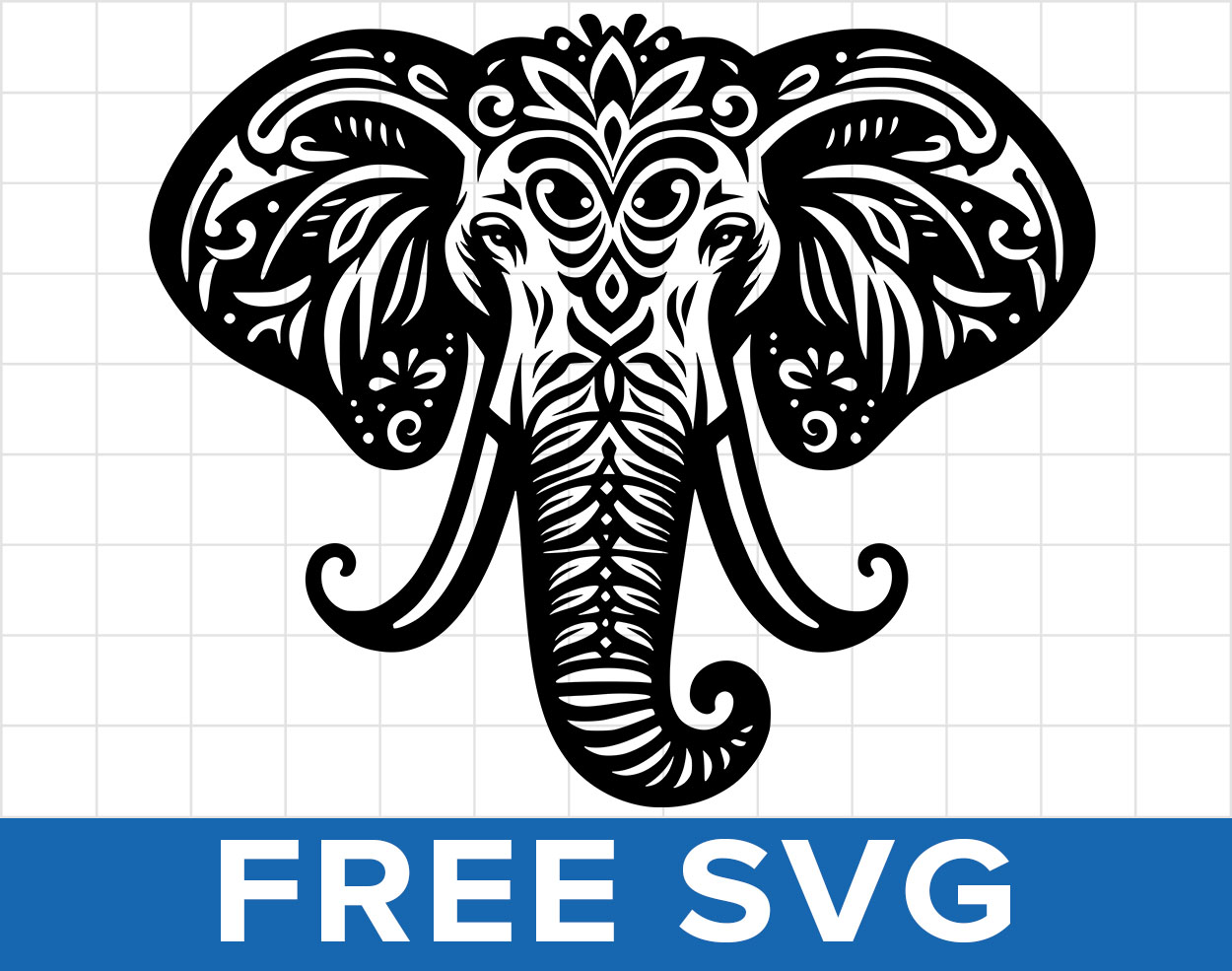 Elephant Mandala Head Svg