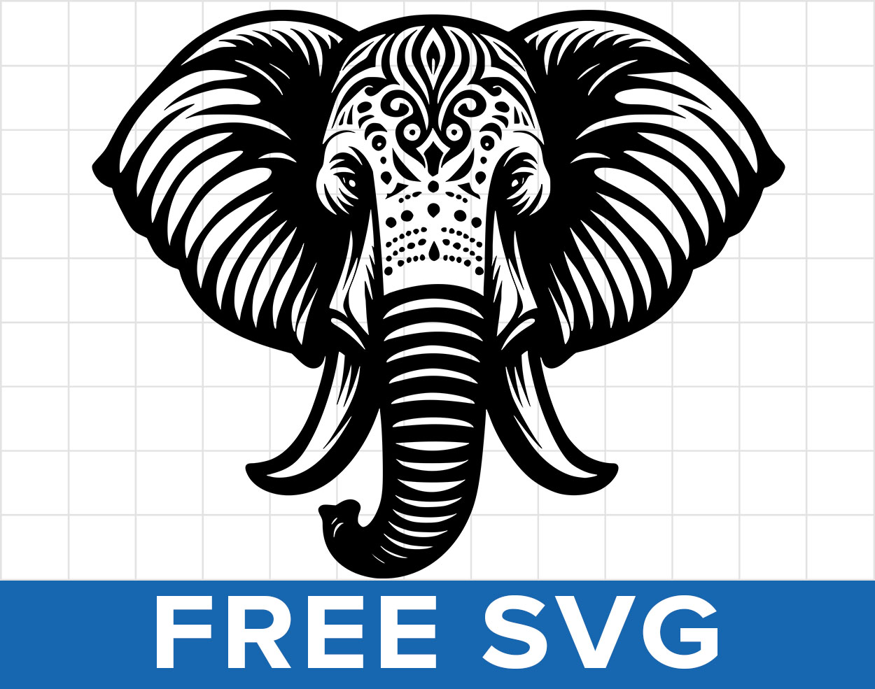 Elephant Mandala Head Svg