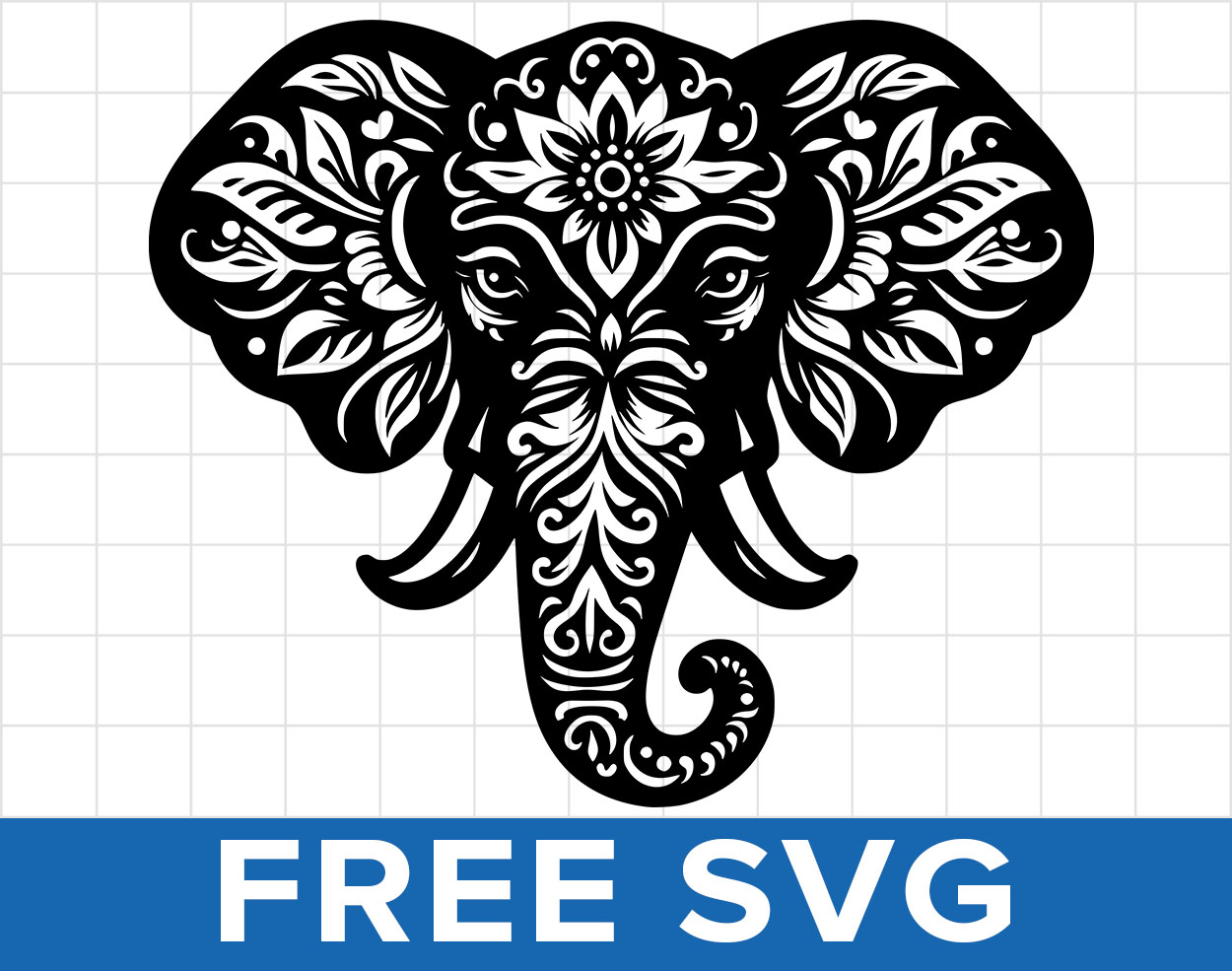 Elephant Mandala Head Svg