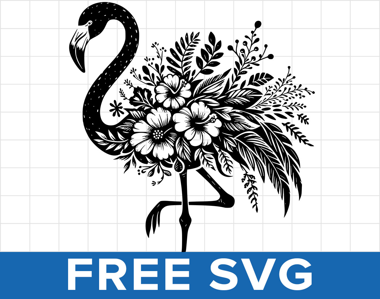 Floral Flamingo Svg