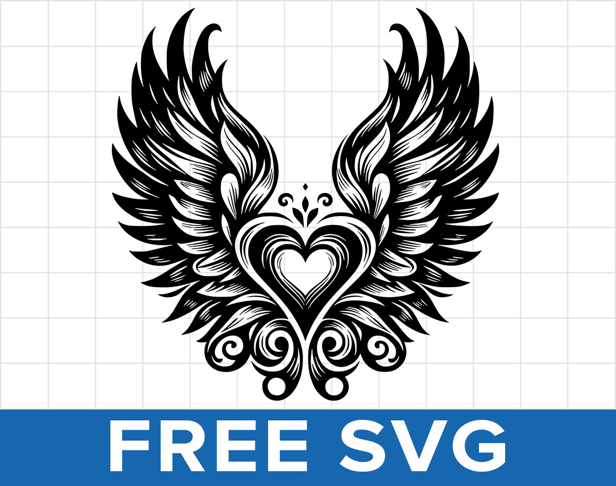 Free Angel Wings Heart Svg