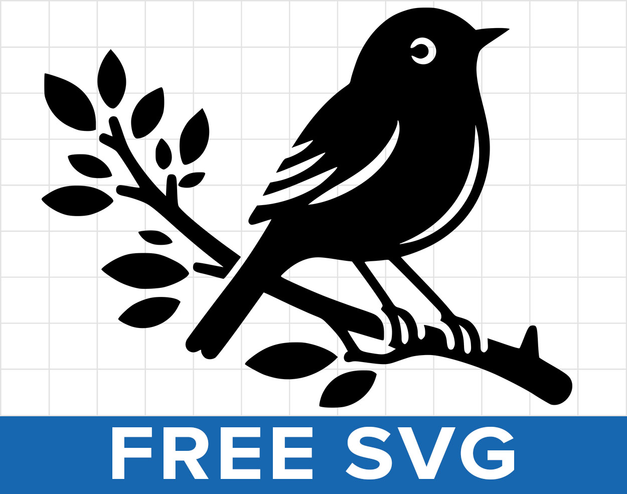 Free Bird On Branch Svg