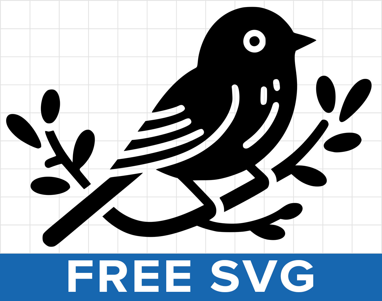 Free Bird On Branch Svg