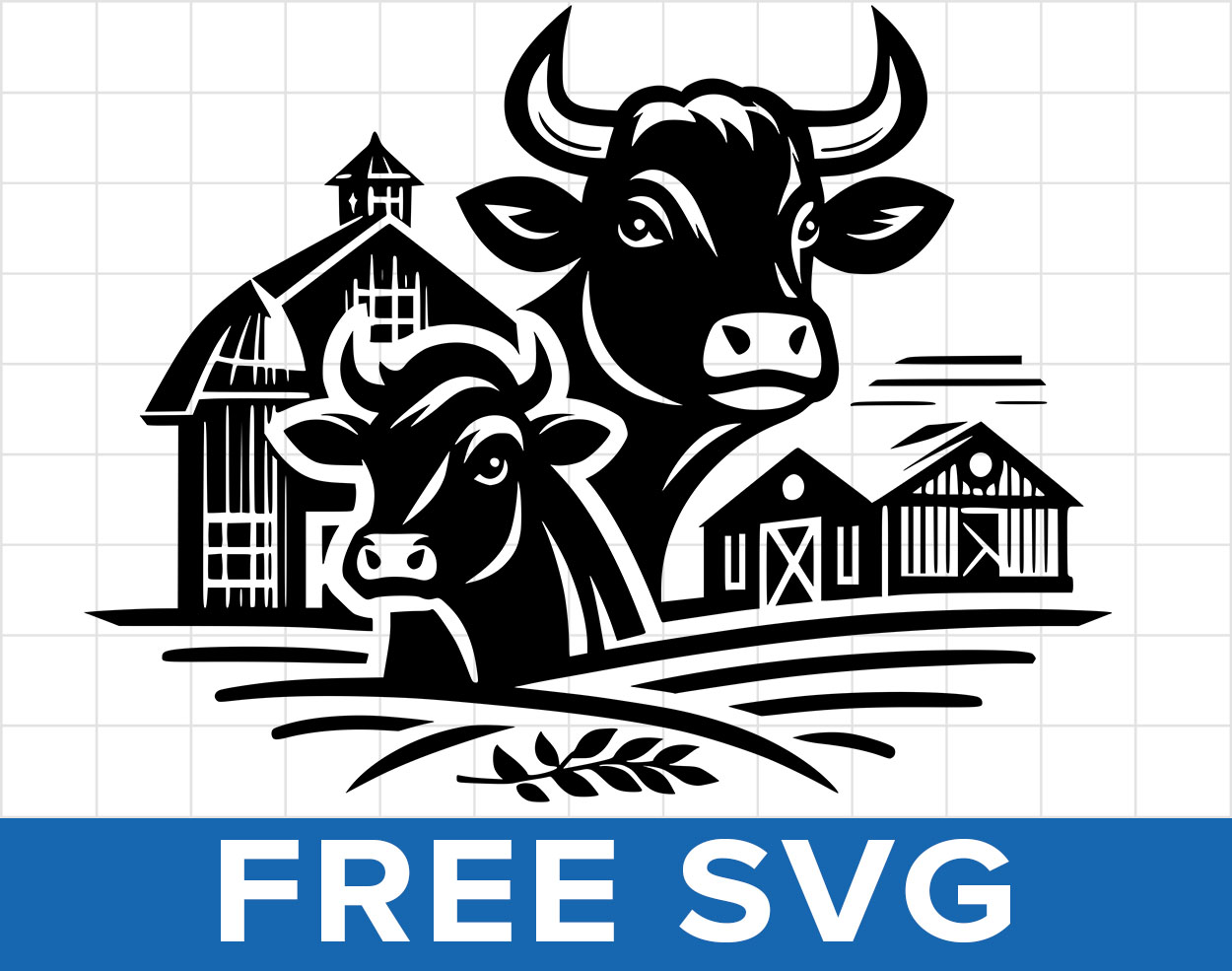 Free Cows On The Farm Svg