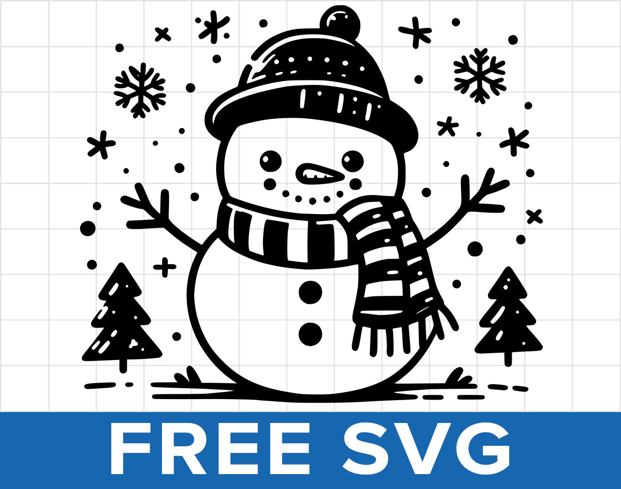 Free Cute Snowman Svg