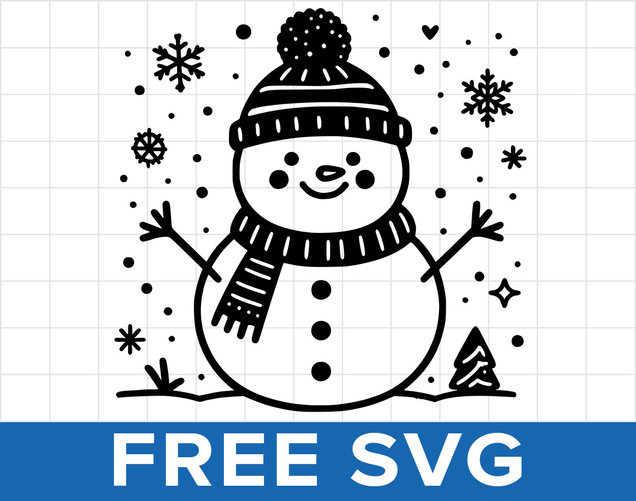 Free Cute Snowman Svg