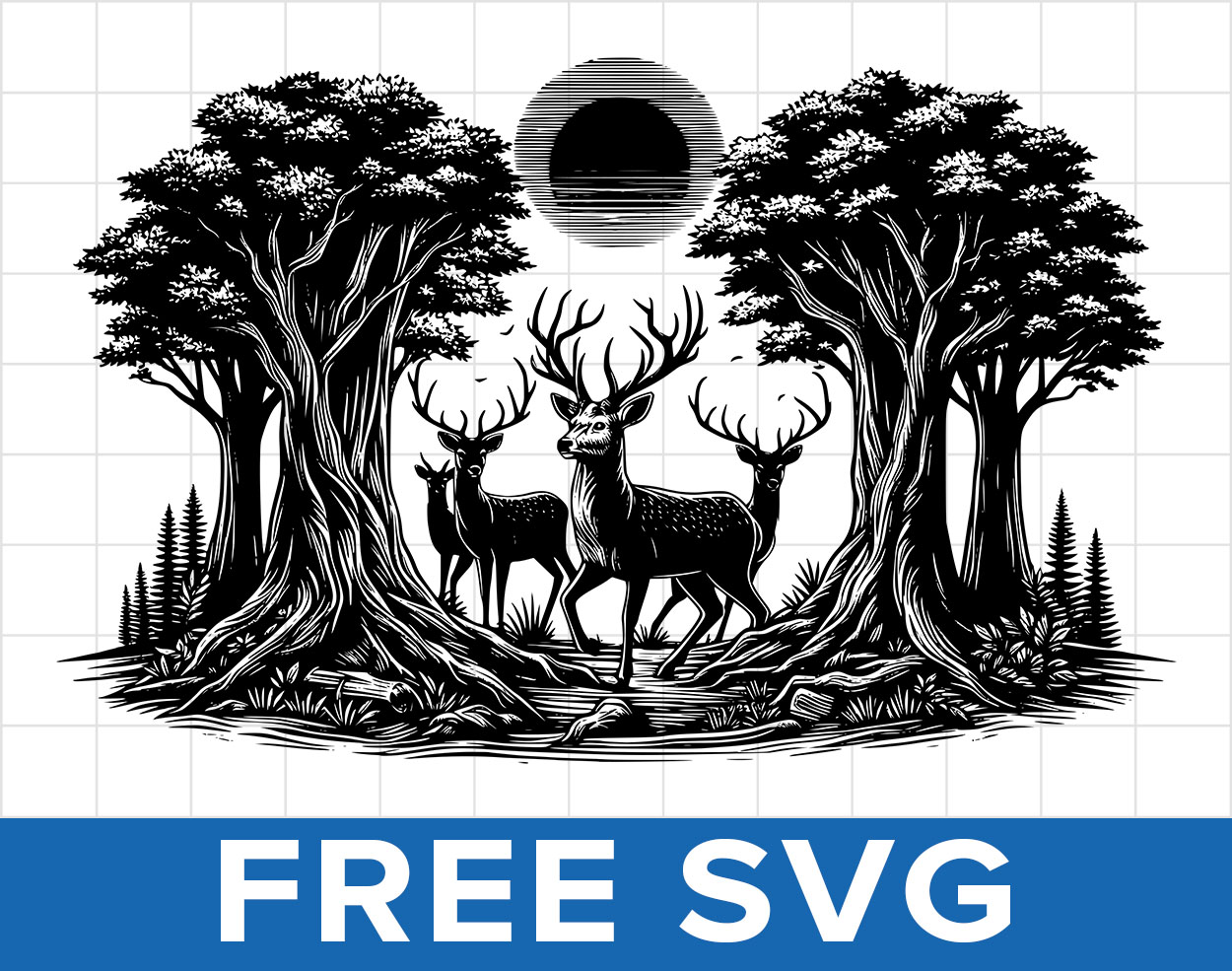 Free Deer In The Forest Svg