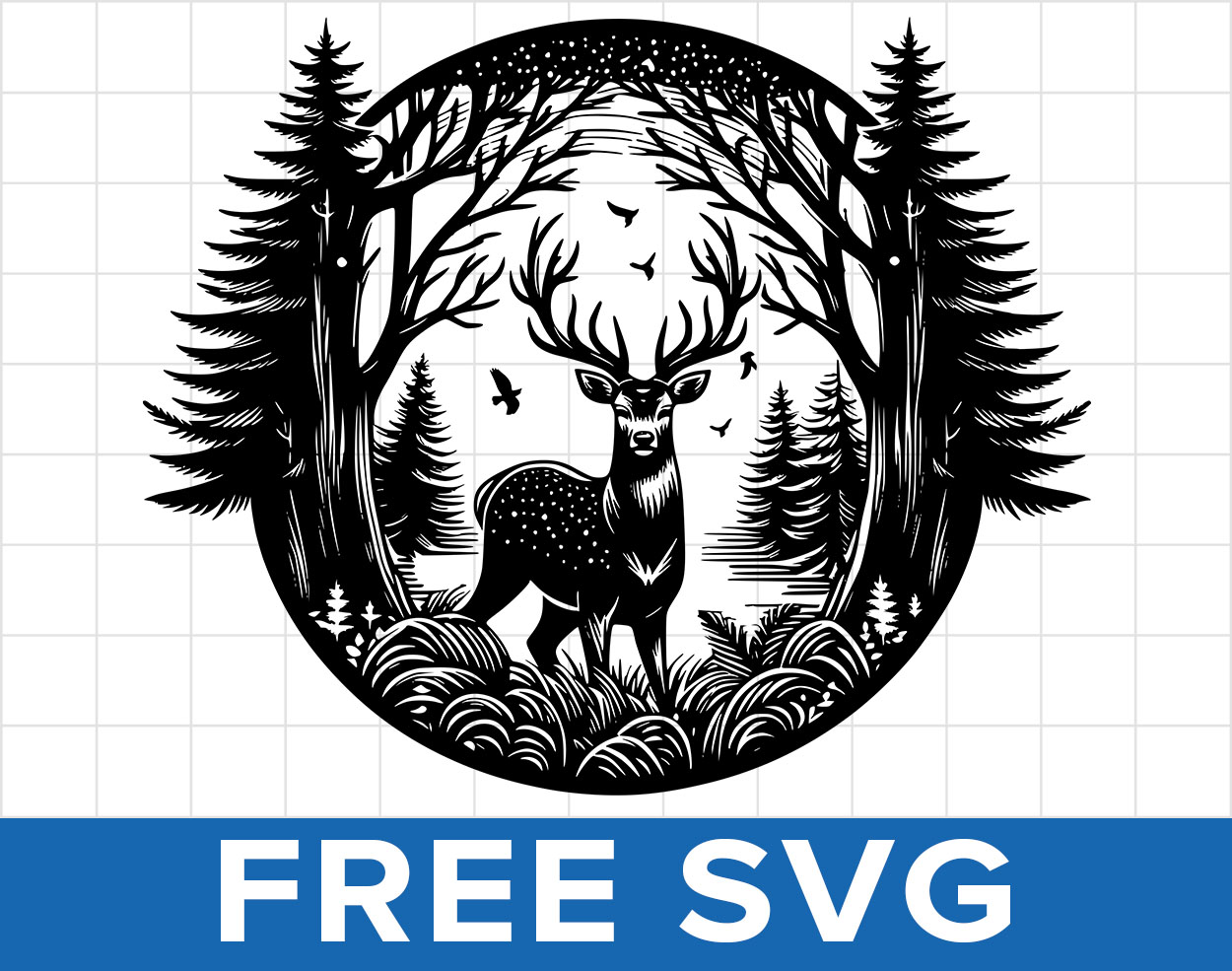 Free Deer In The Forest Svg