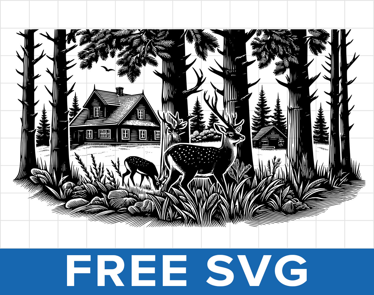 Free Deer In The Forest Svg