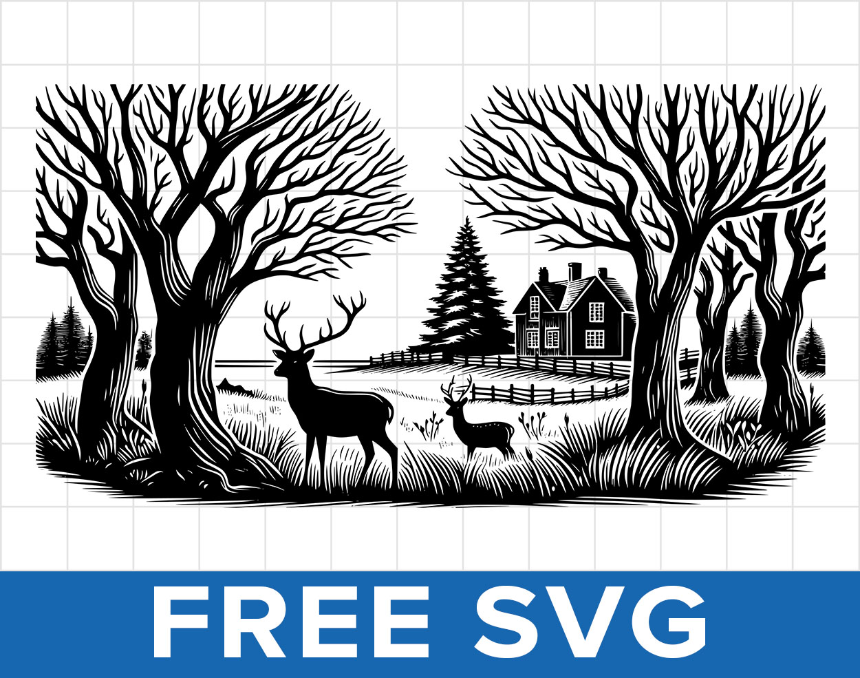 Free Deer In The Forest Svg