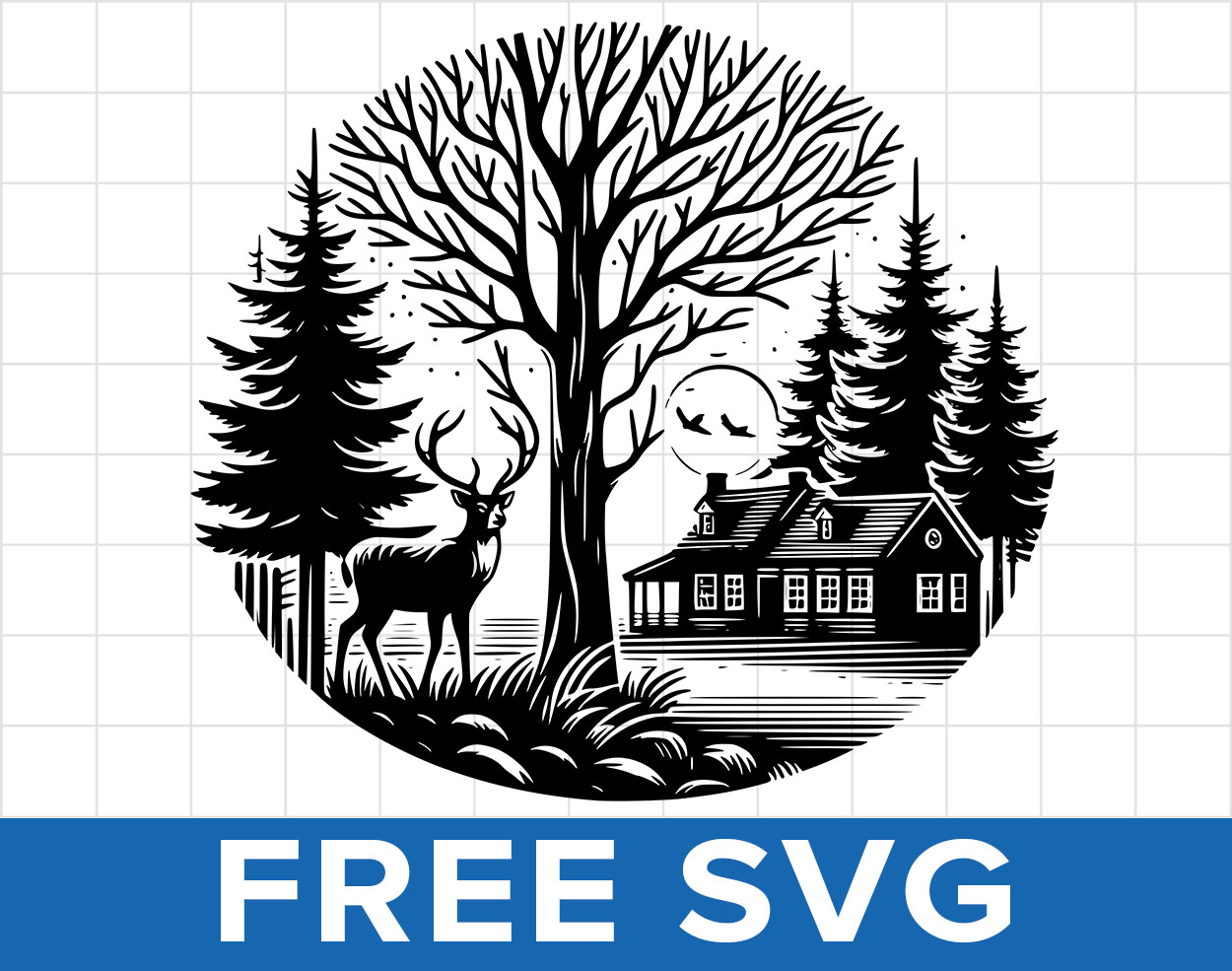 Free Deer In The Forest Svg