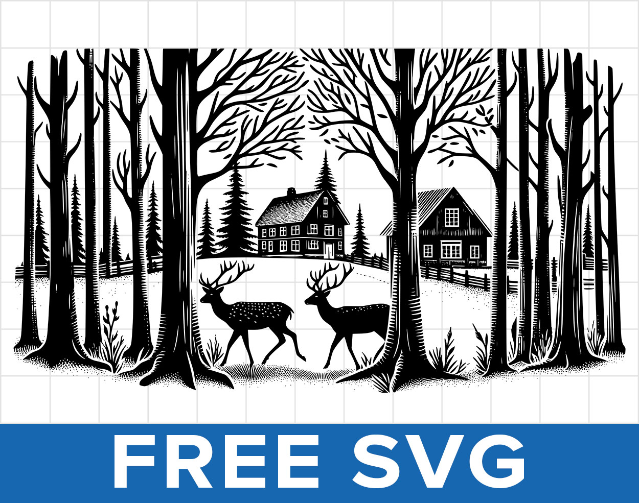 Free Deer In The Forest Svg