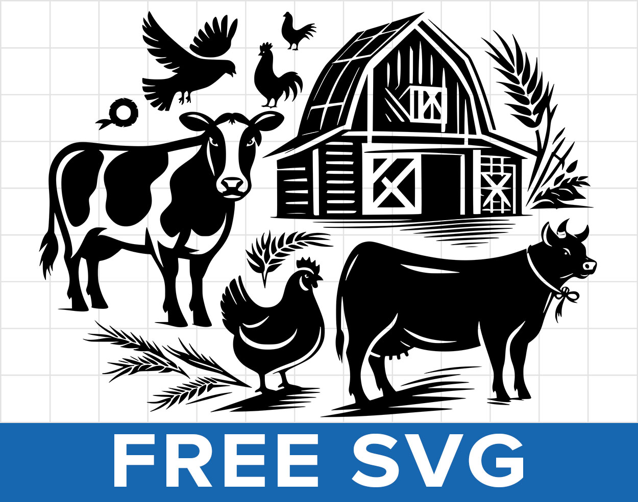 Free Farm Animals Bundle Svg