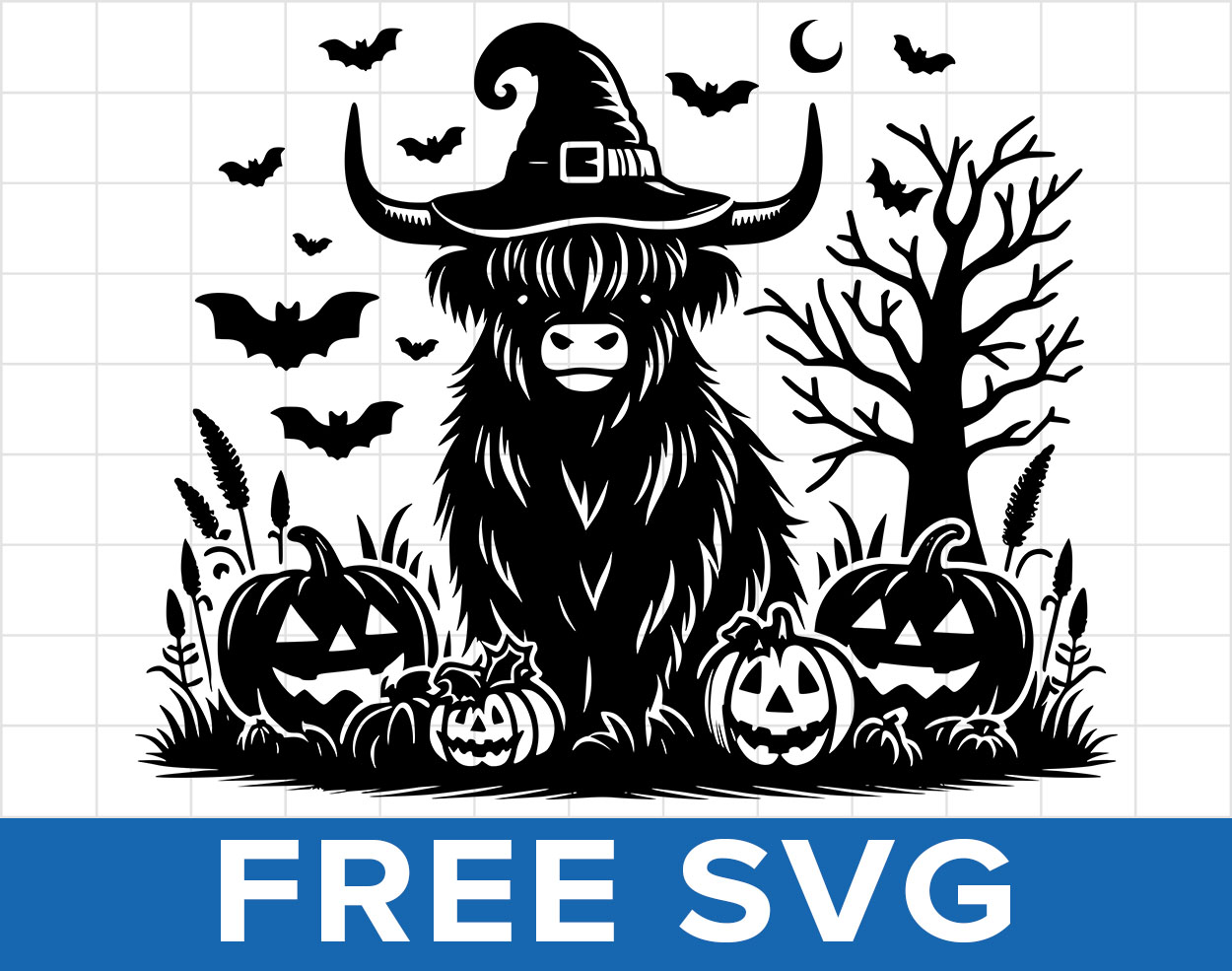 Free Halloween Highland Cow Svg