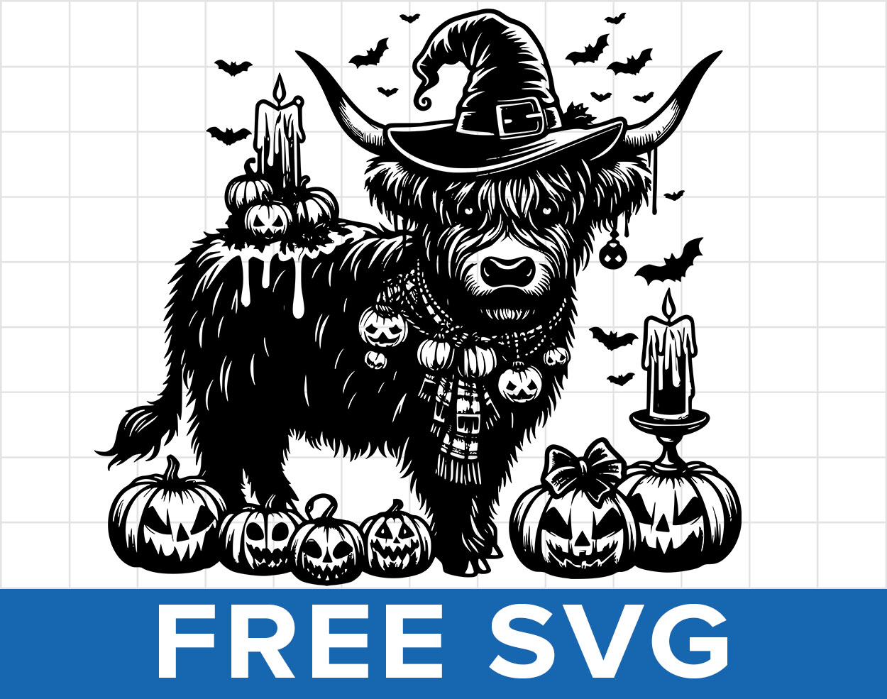 Free Halloween Highland Cow Svg