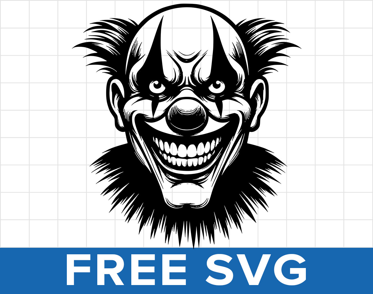 Free Scary Clown Face Svg