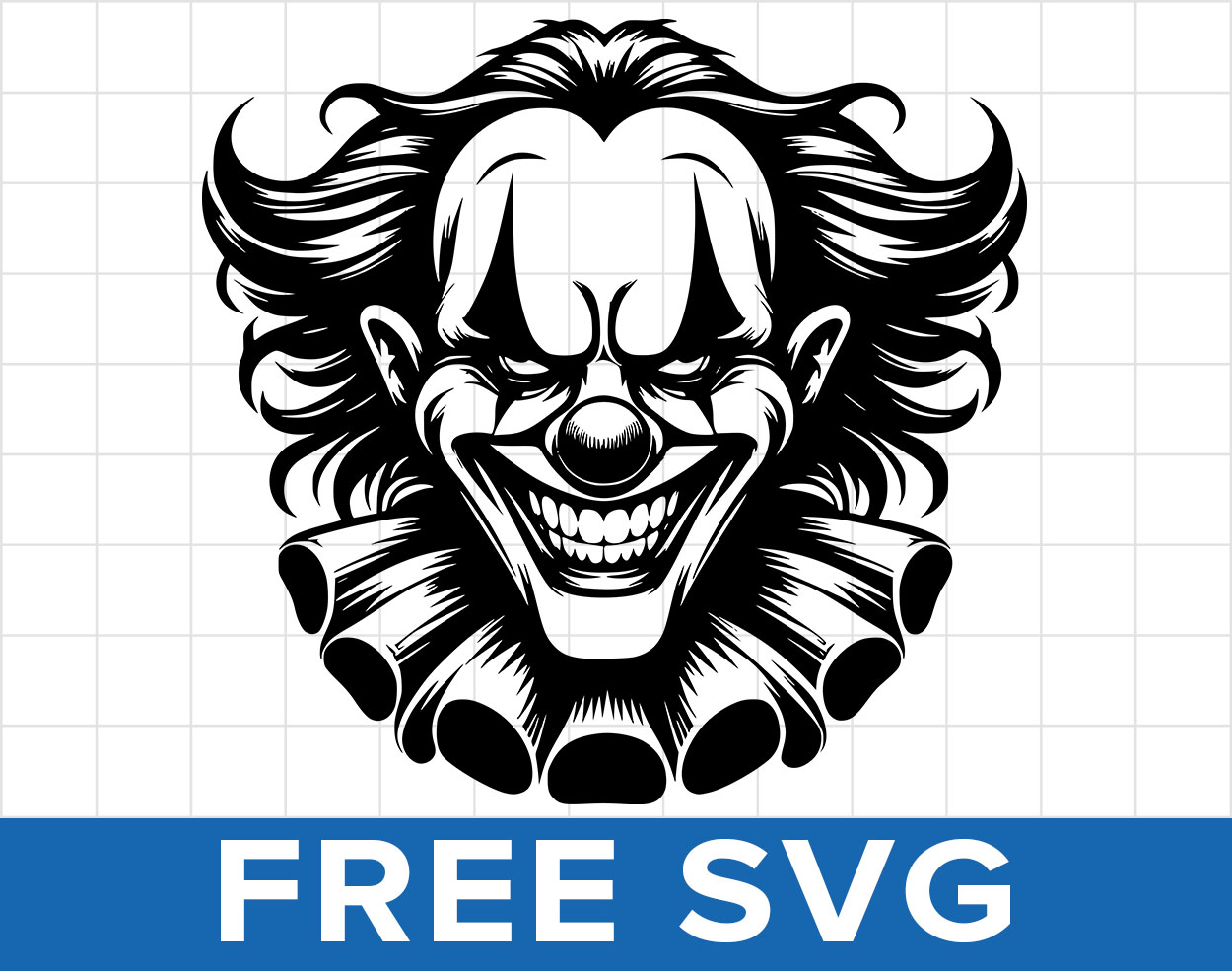 Free Scary Clown Face Svg