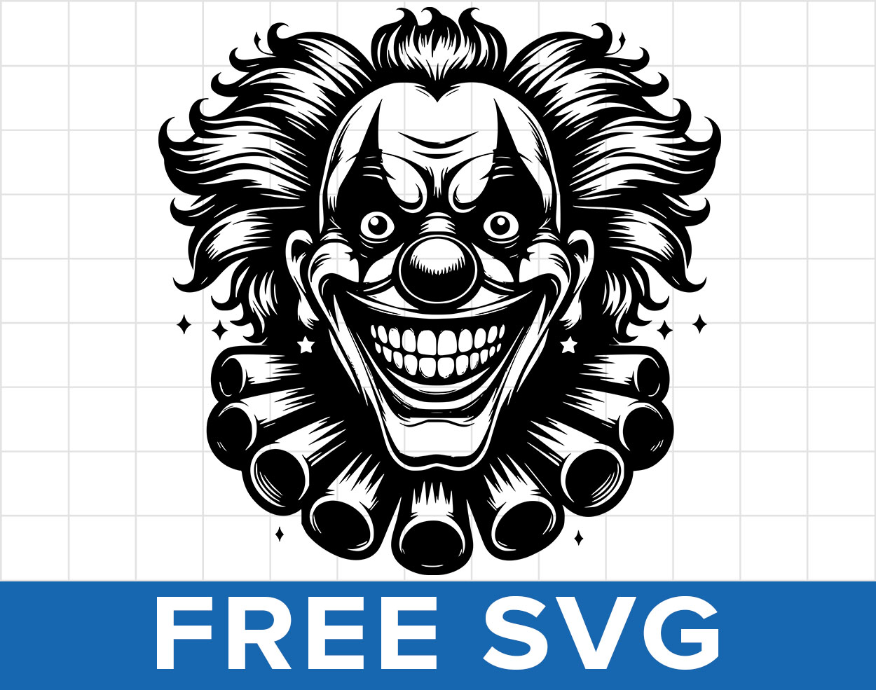 Free Scary Clown Face Svg