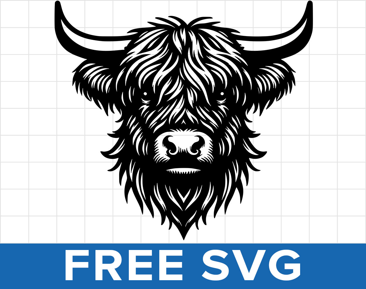 Highland Cow Head Svg