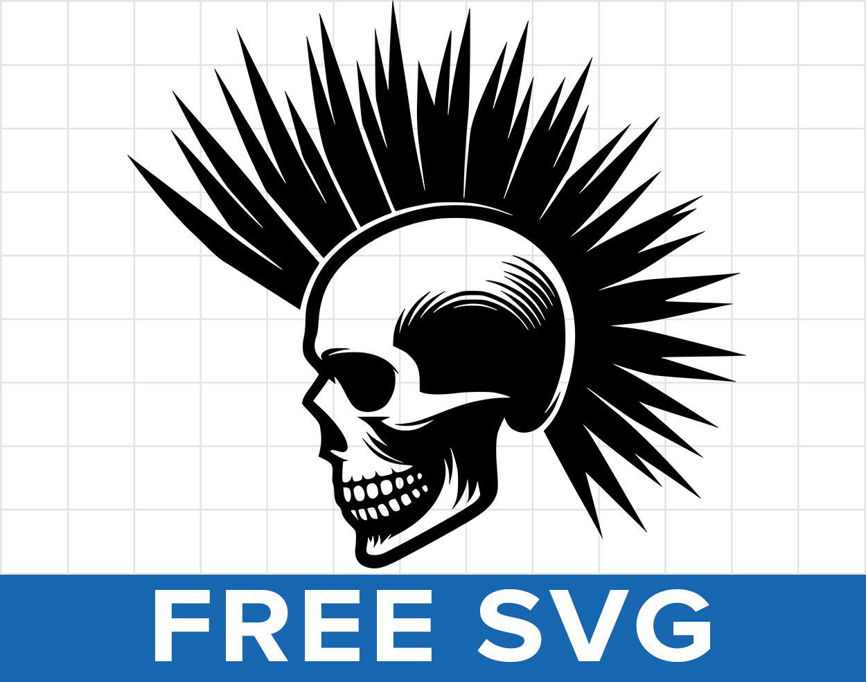 Mohawk Skull Svg