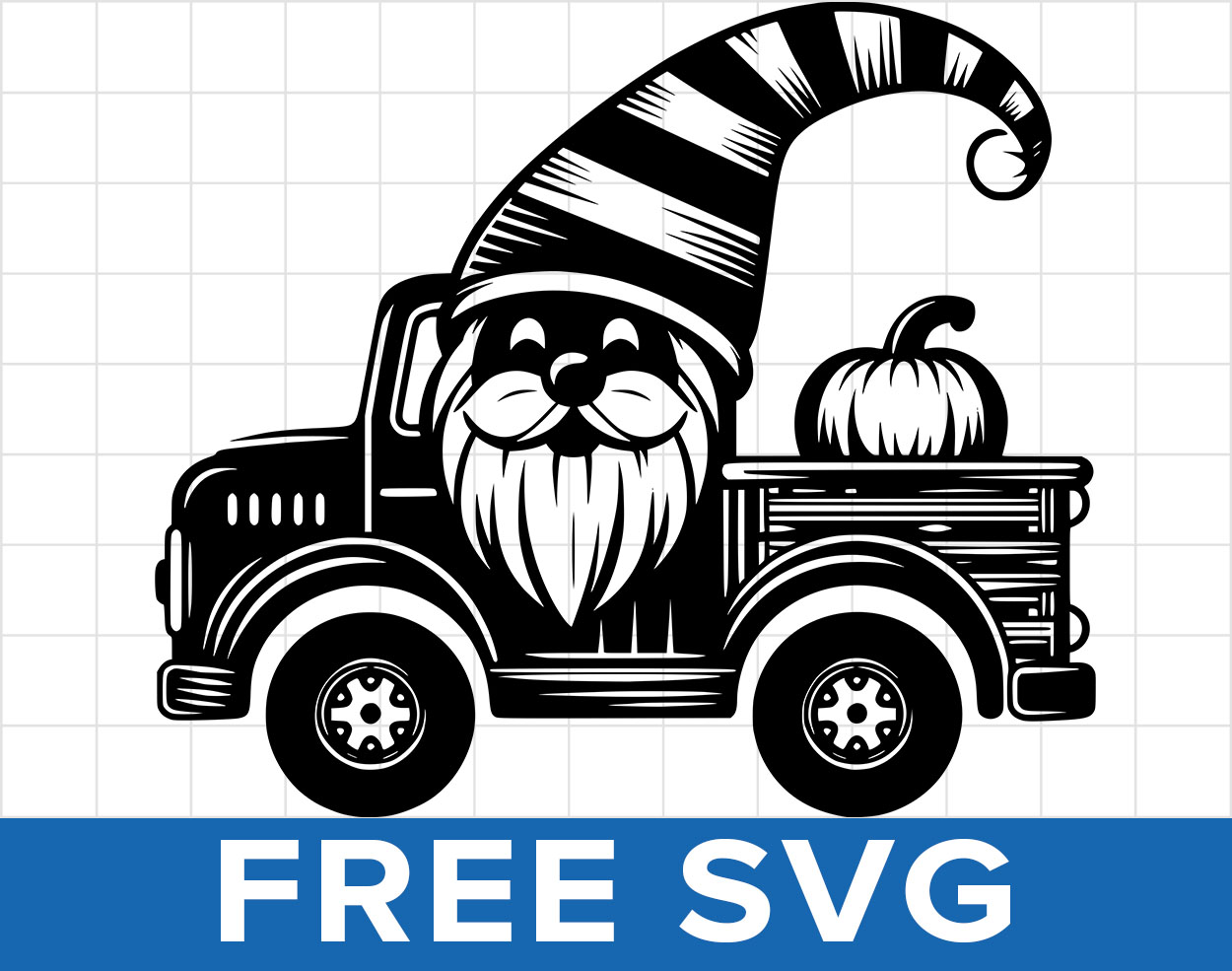 Pumpkin Gnome Truck Svg