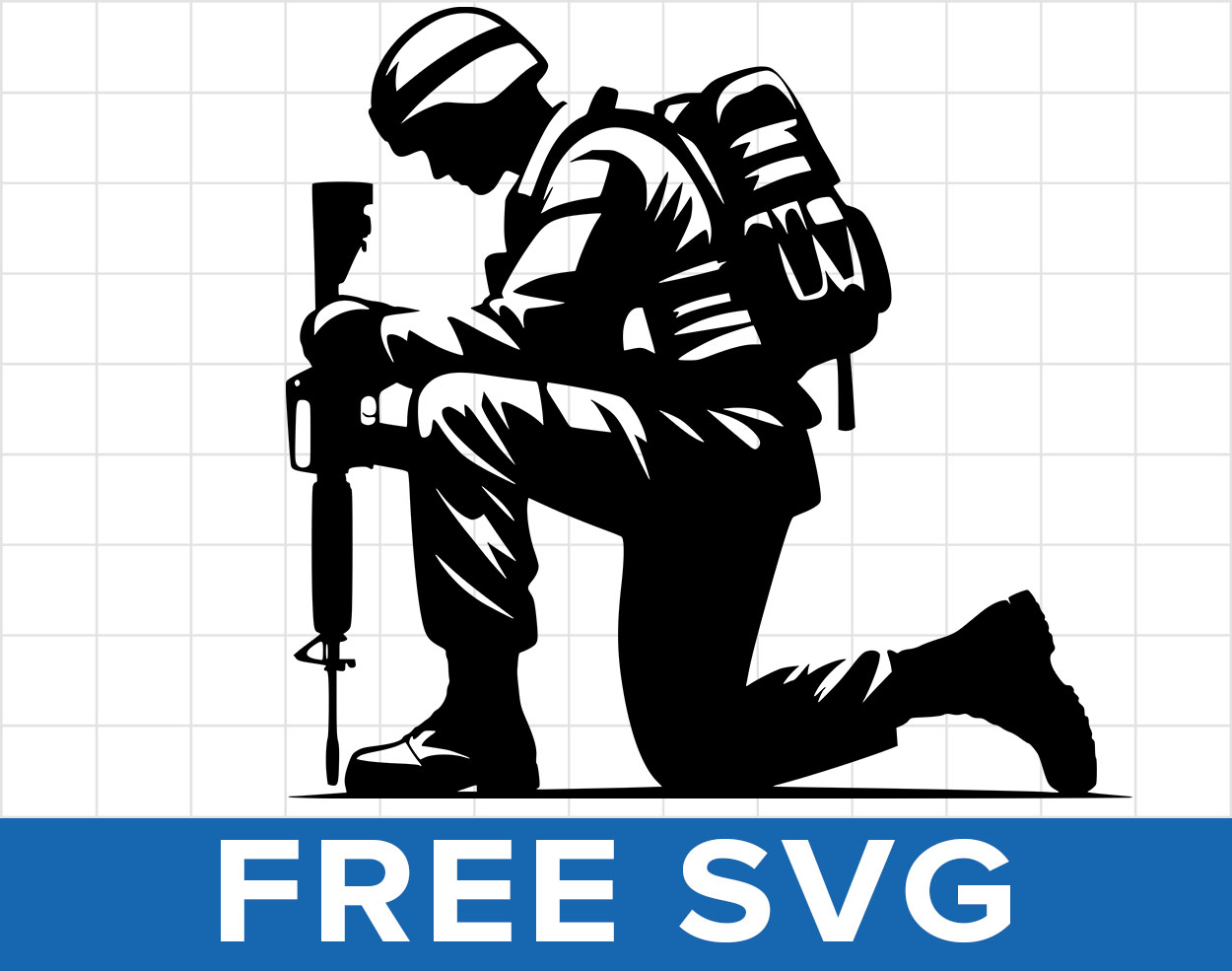 Soldier Kneeling Praying Svg
