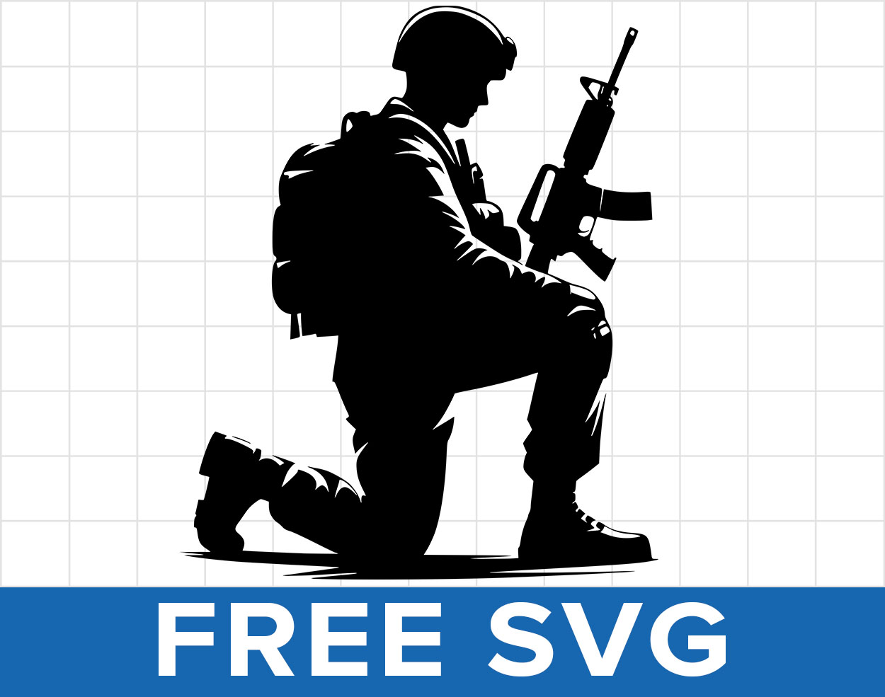 Soldier Kneeling Praying Svg