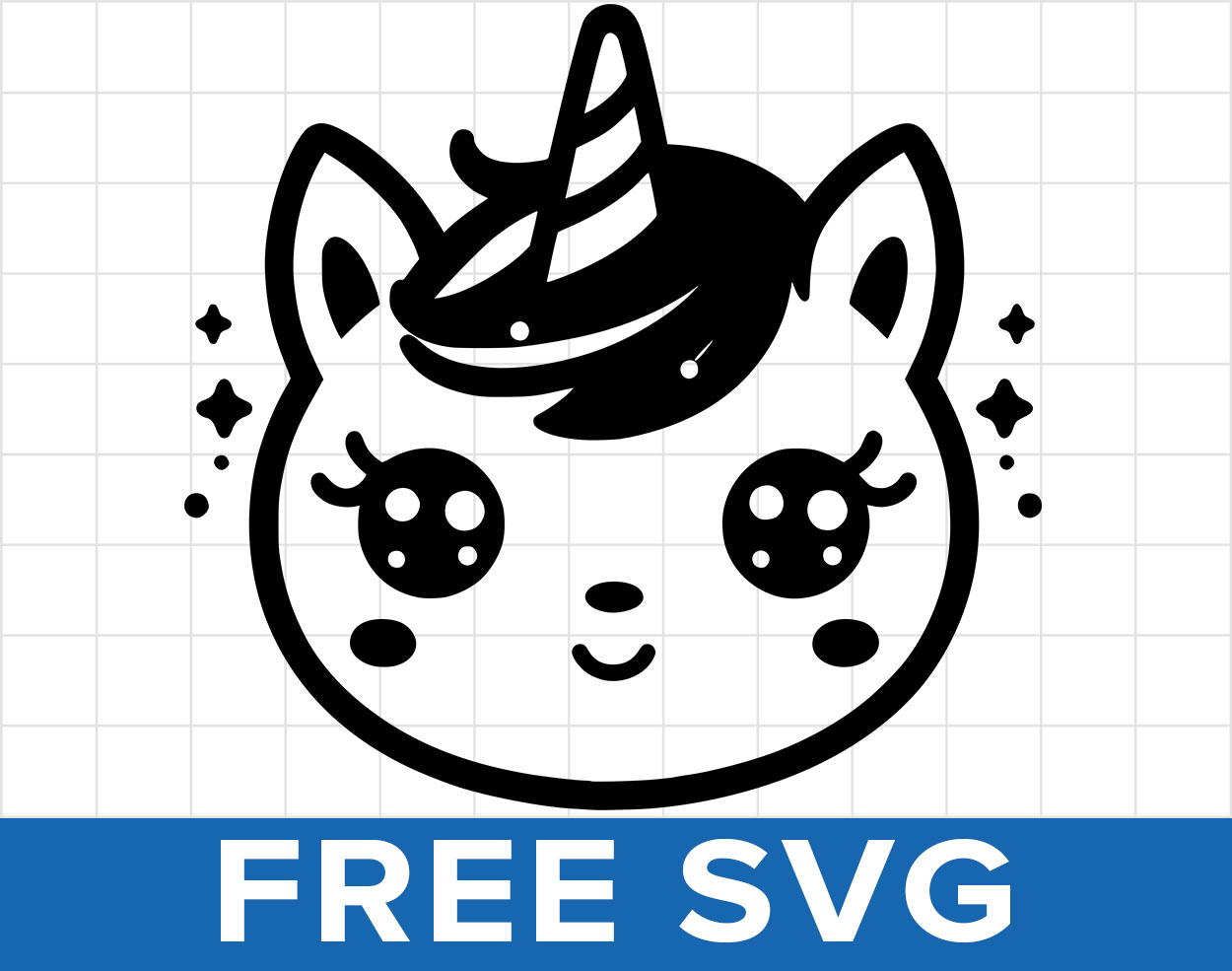 Cute Unicorn Face Svg