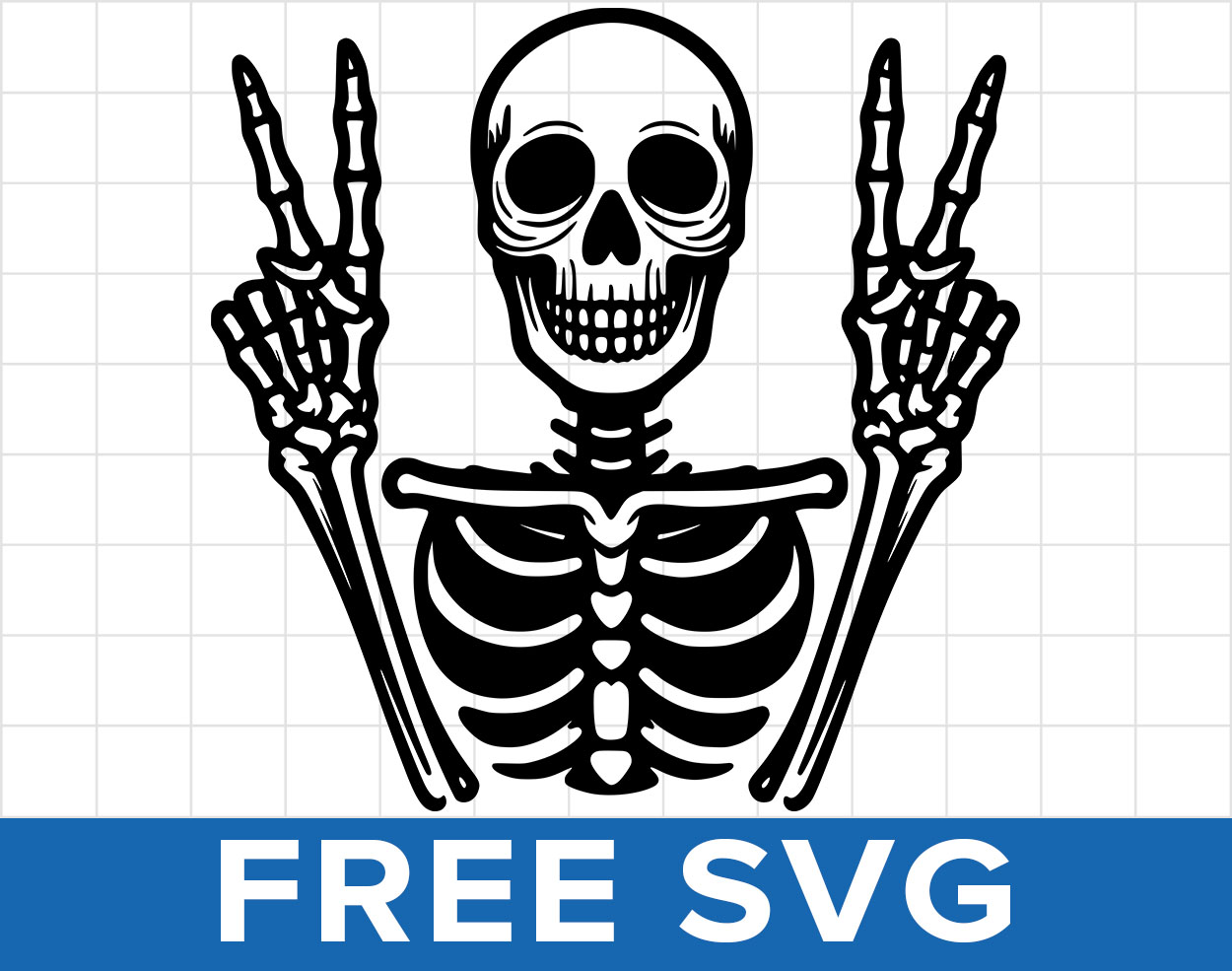 Skeleton Peace Sign Svg