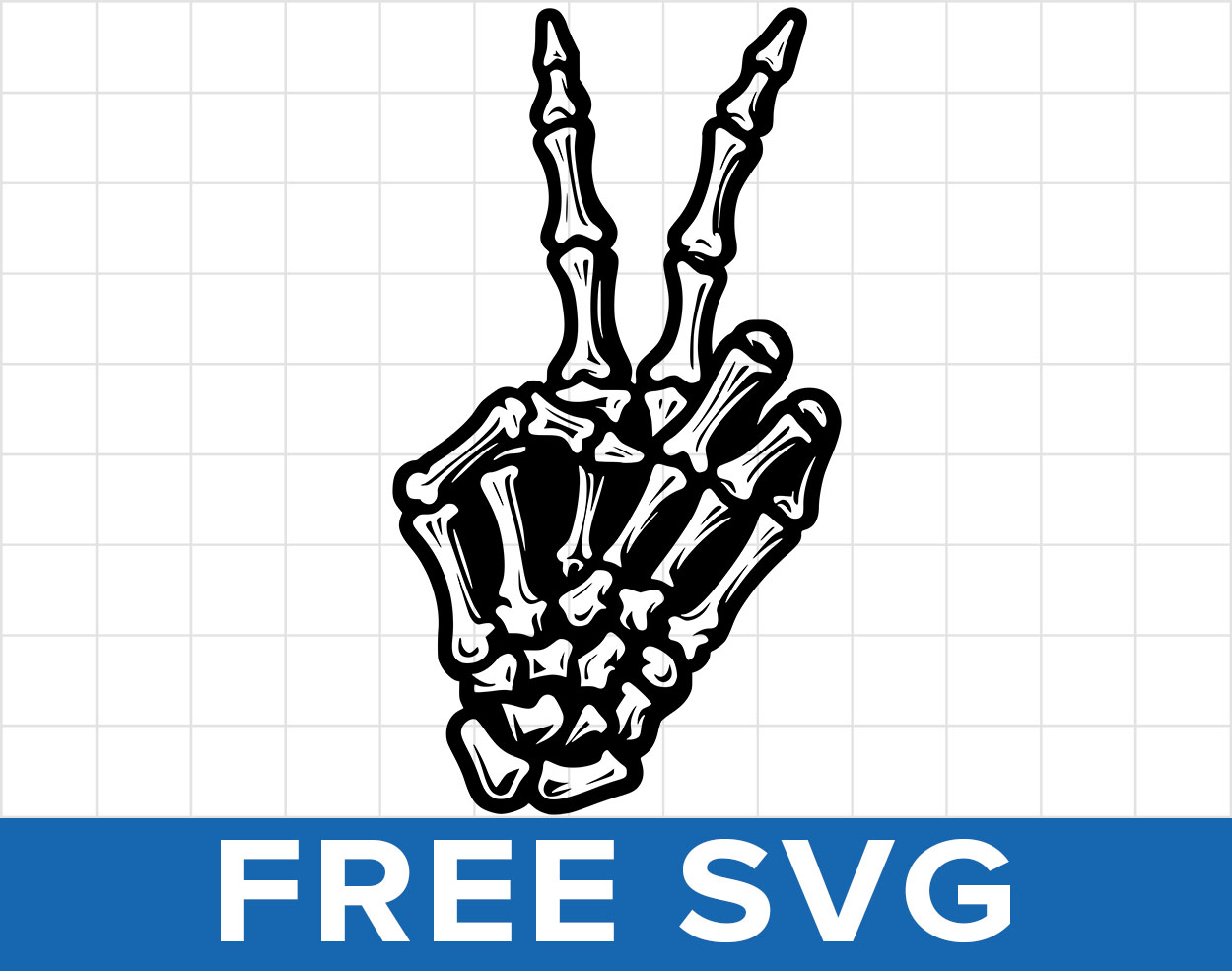 Skeleton Peace Sign Svg